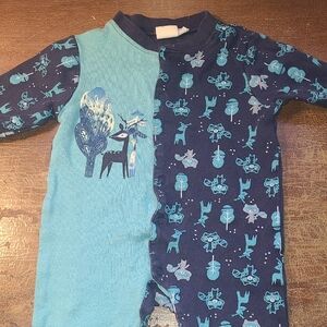 2/$5  Teal & Navy Woodland Snap One-Piece